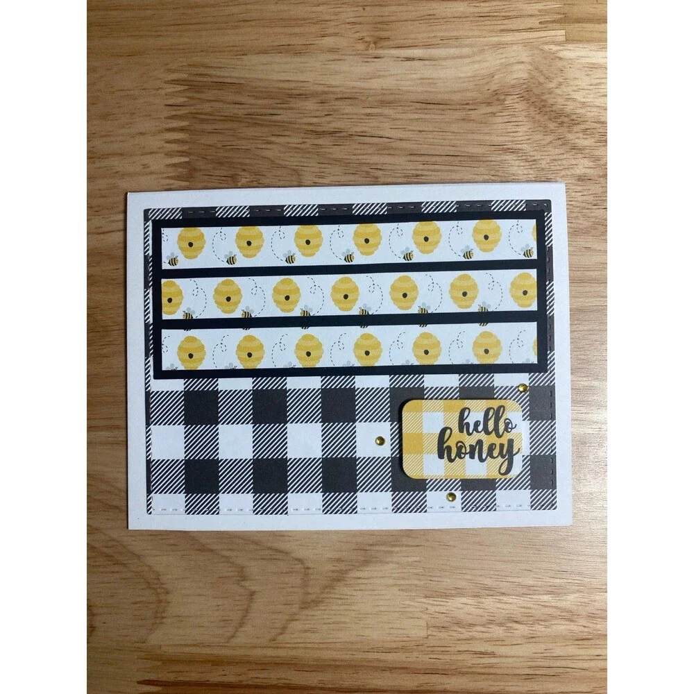 Bee & Honey Greeting Card – Handmade A2 Card – All Occasion Blank Card